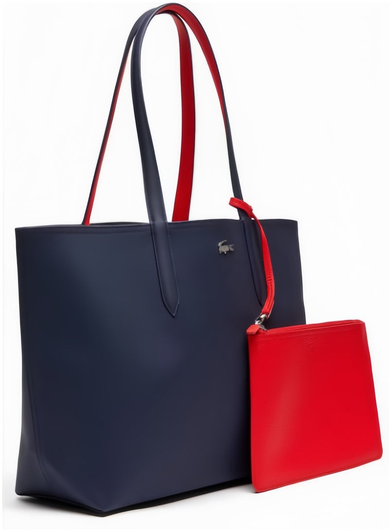 Lacoste Women's Double sided Two tone Large Capacity Handbag, Fashionable Multi functional, Black/Red - Image 4